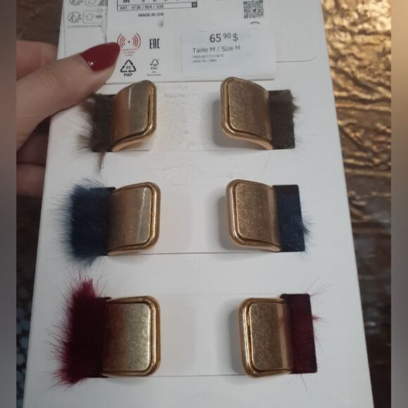 Zara Nwt Limited Edition Faux Fur Cuff Bracelets - Picture 4 of 11